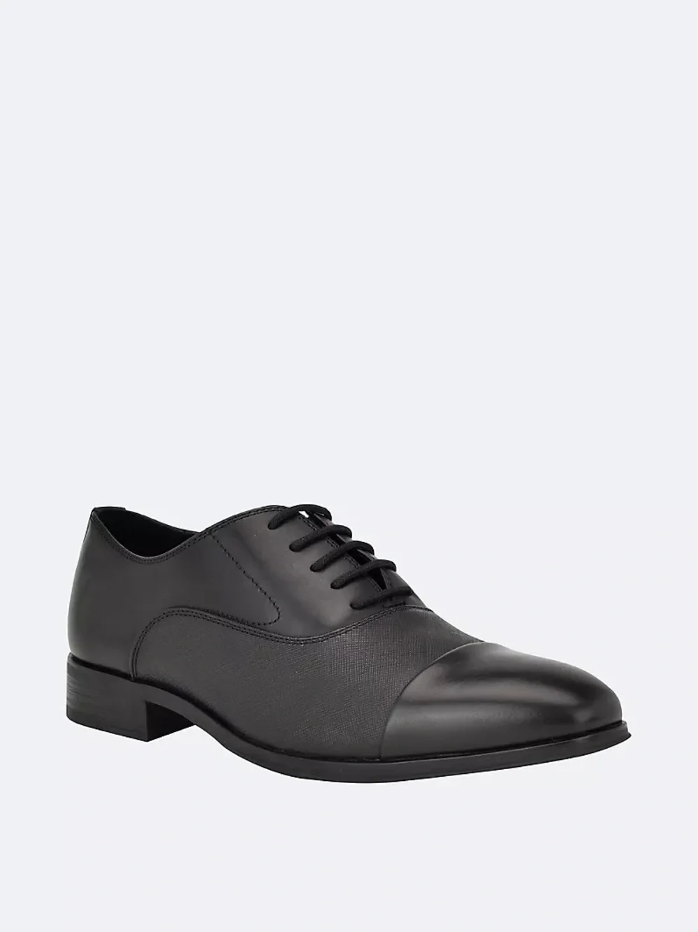 Size 10 Men Calvin Klein Men’s Drew Almond Toe Black Dress Shoes CMDREW NEW